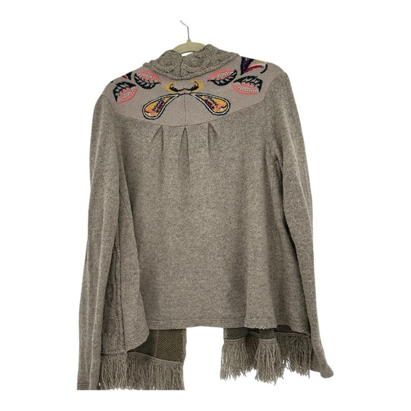 Anthropologie Sleeping On Snow Cardigan Embroidered Floral Print Size Medium - Picture 2 of 9